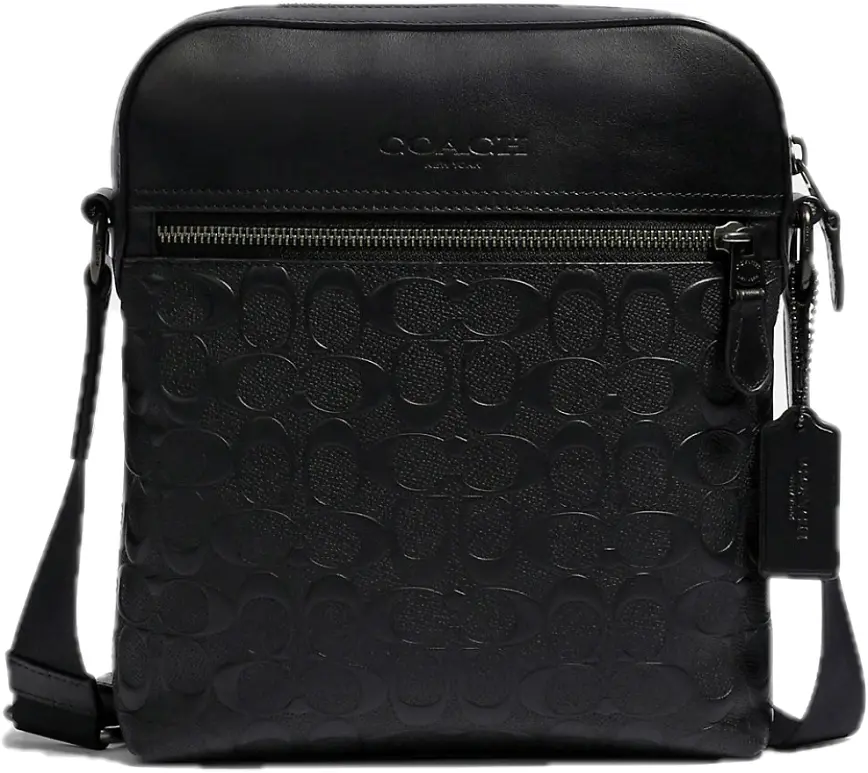 Tui Coach Houston Flight Bag In Signature Leather 'Black' 4009-QB