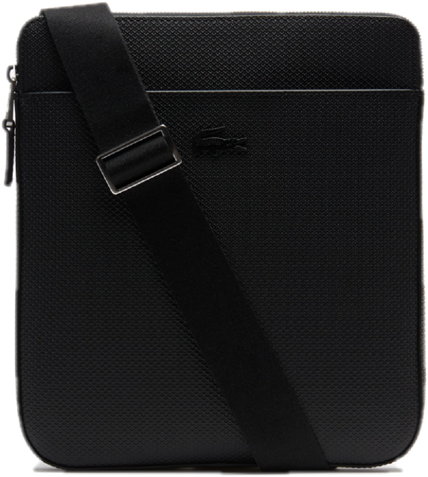 Tui Lacoste Shantaco Matte Pique Leather Flat Bag 'Black' NH2815C53G-000