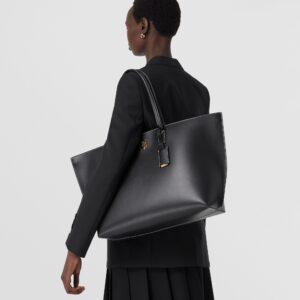 Alternative view of Túi Burberry Large Monogram Motif Leather Tote 'Black'