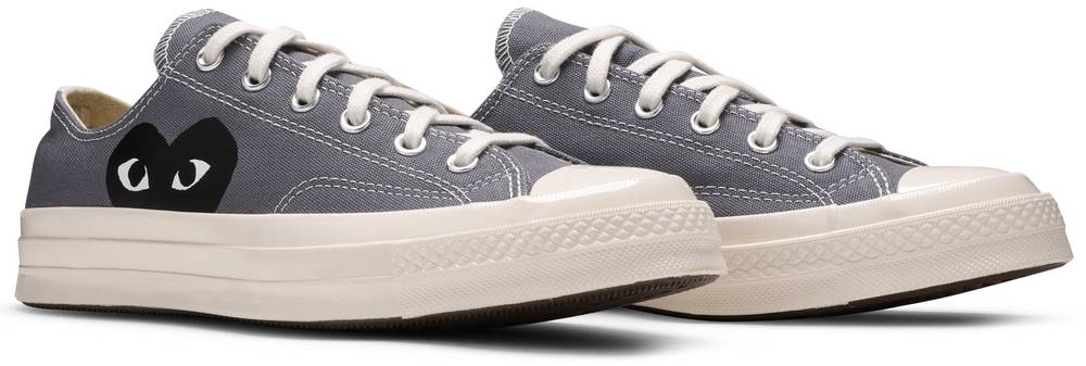 Giày Converse Comme des Garçons PLAY x Chuck 70 Low 'Steel Gray' 171849C - Ảnh 5