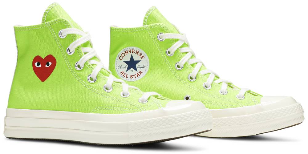 Giày Converse Comme des Garçons PLAY x Chuck 70 High 'Bright Green' 168299C - Ảnh 5