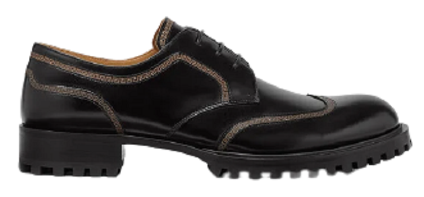 Giày Versace Greca Leather Lace Up Black 1000773-D9VAC-1B000