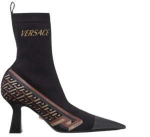 Giày Versace La Greca Signature Sock Boots Black Caramel 1002350-1A01492-5B17V