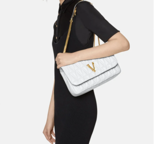 Alternative view of Túi Versace Virtus Quilted Nappa Leather Shoulder White DBFH822-DNATRS-1W00V