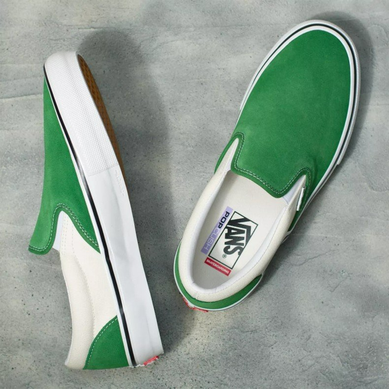 Giay Vans Classic Slip-On 'Green White' VN0A5FCA3JD