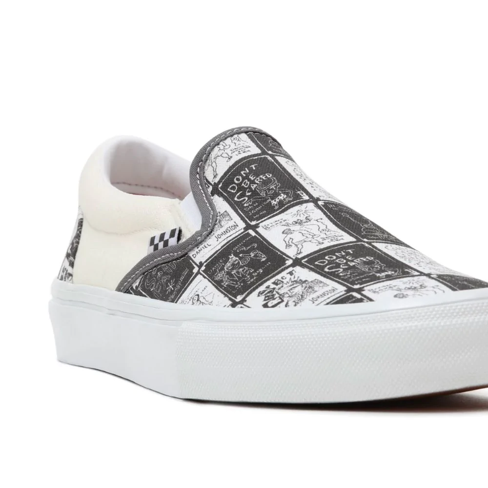 Giay Vans Slip On Skate x Daniel Johnston 'Black White' VN0A5FCAAO7