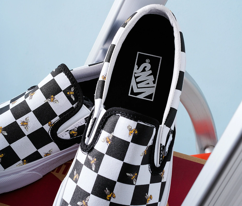 Giay Vans Slip On Checkerboard Bee Check 'Black' VN0A33TB9EH