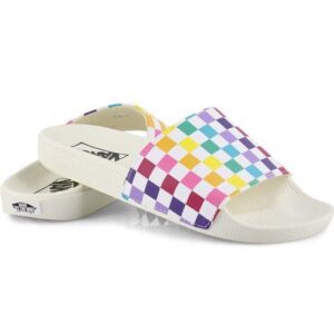 Alternative view of Dép Vans Slides CHECKERBOARD MULTICOLOR VN0A38EH066