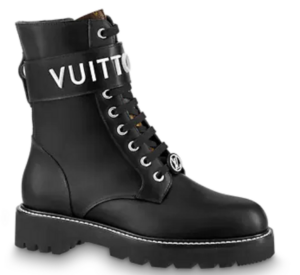 Giày Louis Vuitton Territory Flat Ranger Boots Black 1A9HAK