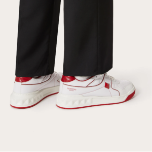 Alternative view of Giày Valentino One Stud Low Top Nappa White Red WY2S0E71-NWN-R81