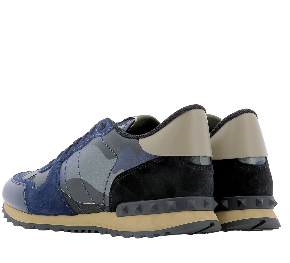 Giày Valentino Garavani Leather Rockrunner 'Blue' VY2S0723XVUBY0 - Ảnh 3