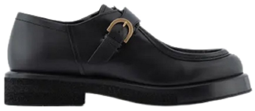 Giày Armani Chunky Monkstraps In Crinkled Calfskin 'Black'