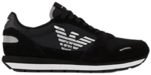 Giày Armani Mesh With Suede Details And Oversized Eagle 'Black'