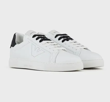 Giày Armani Leather Sneakers Perforated Eagle 'White' X4X316XF5271N422 - Ảnh 3