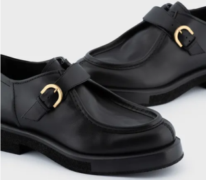 Alternative view of Giày Armani Chunky Monkstraps In Crinkled Calfskin 'Black'