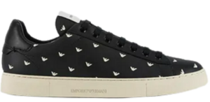 Giày Armani Soft Leather Sneakers 3D Eagles 'Black' X4X565XM9921K001