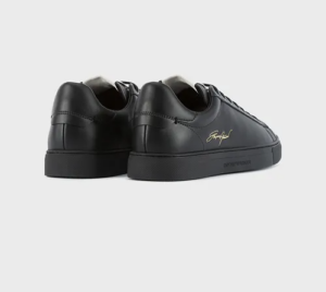 Alternative view of Giày Armani Leather With Gold Signature Logo 'Black' X4X565XM993100002