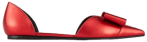 Giày Armani Laminated Nappa Leather Ballerinas With Bow 'Red'