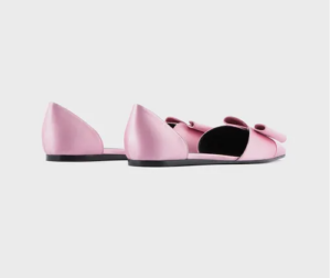 Alternative view of Giày Armani Satin Ballerinas With Bow 'Pink' X3D271XD064100139