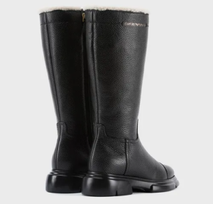 Alternative view of Giày Armani Deer Print Leather Ankle Boots 'Black'