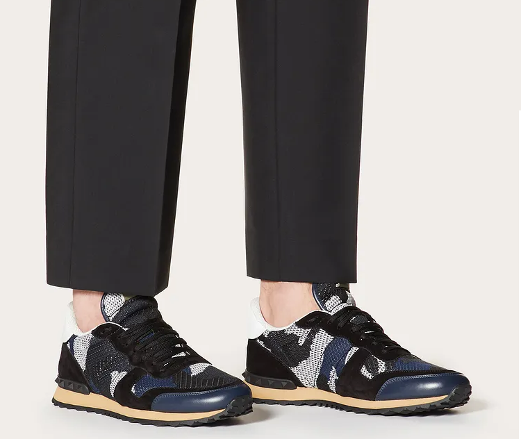 Giày Valentino Mesh Fabric Camouflage Rockrunner Sneaker TY0S0723QRK31J - Ảnh 2