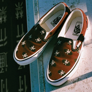Giay Vans Wacko Maria x OG Classic Slip-On 'Brown Records VN0A45JK595