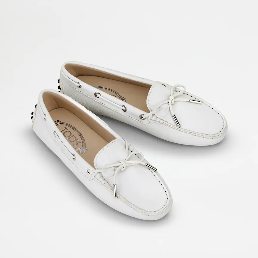 Giày Tod's Woman Gommino Driving Shoes in White Leather XXW0FW050305J19999 - Ảnh 2