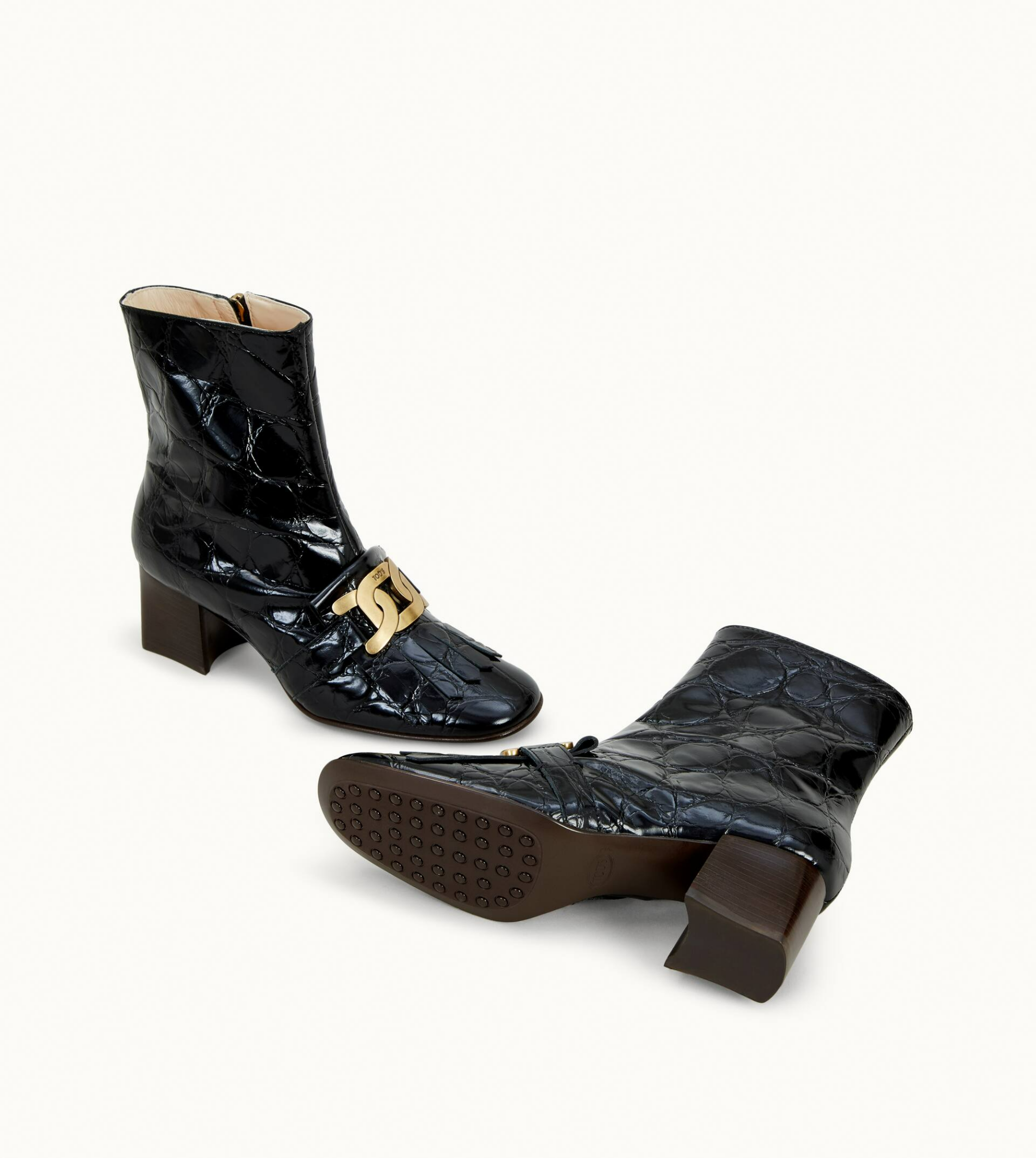 Giày Tod's BLACK LEATHER ANKLE BOOTS XXW71C0DH90XLXB999 - Ảnh 3