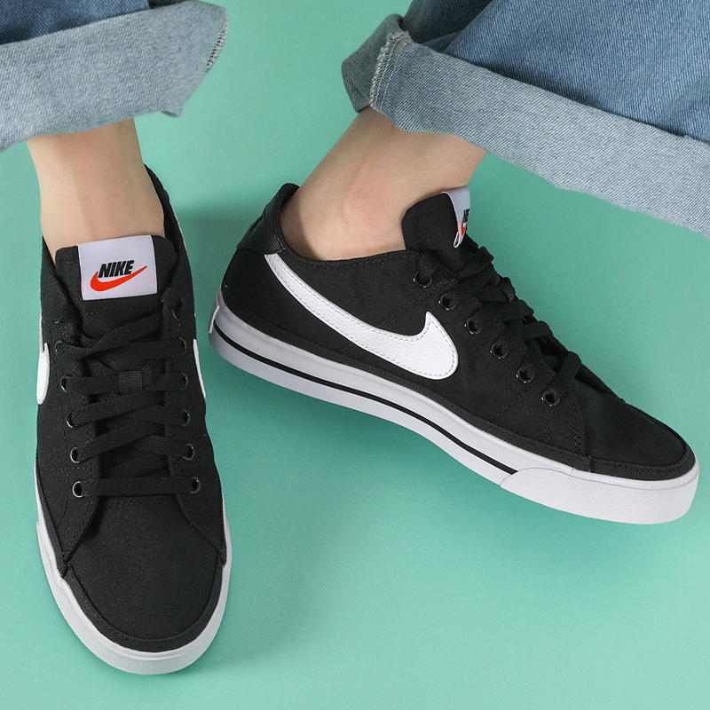 Giày Nike Wmns Court Legacy Canvas 'Black White' CZ0294-001 - Ảnh 3