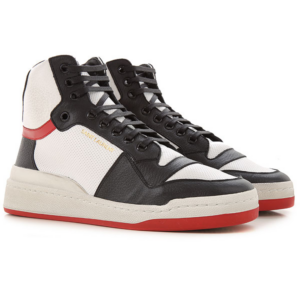 Alternative view of Giày Saint Laurent SL24 Mid Distressed Optic White Black Red 610618-1JZC0-9670