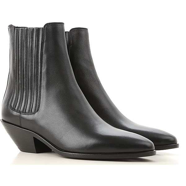 Giày Saint Laurent West Chelse Boots In Smooth Leather 549214CY5001000 - Ảnh 6