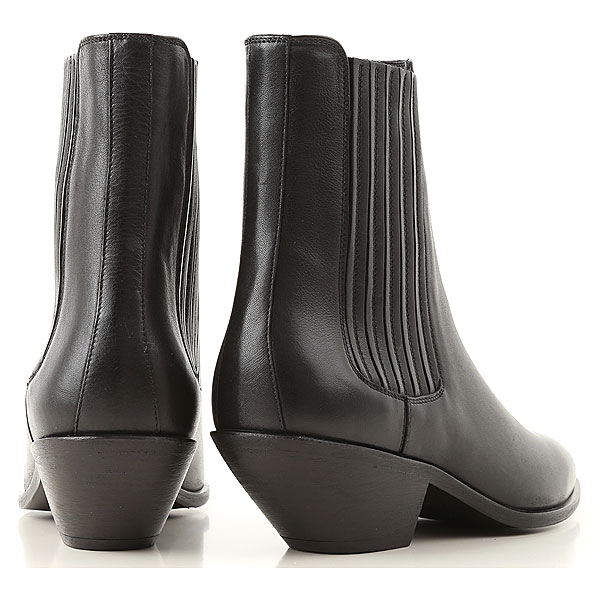 Giày Saint Laurent West Chelse Boots In Smooth Leather 549214CY5001000 - Ảnh 5