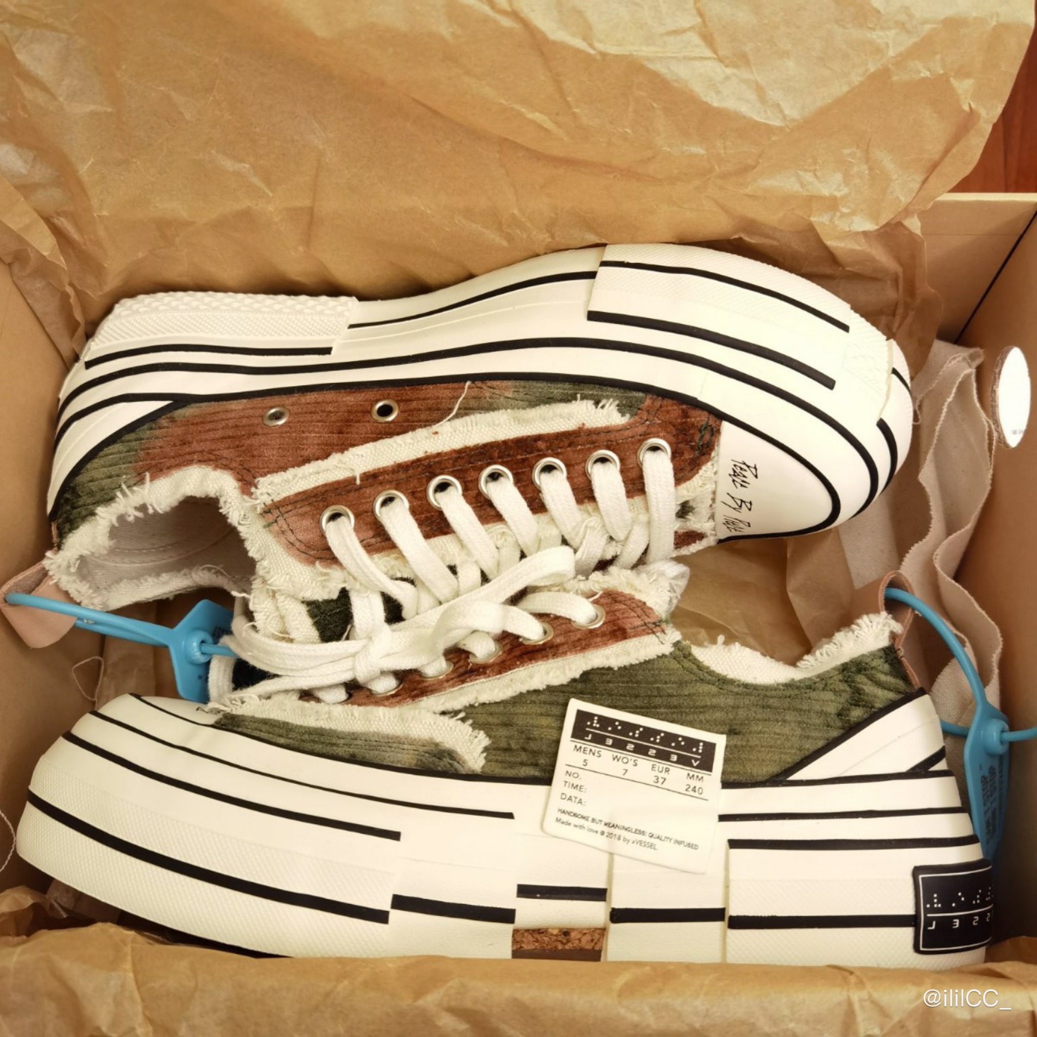 Giày xVESSEL G.O.P Lows Corduroy Brown Tie Dye S21X15H - Ảnh 4