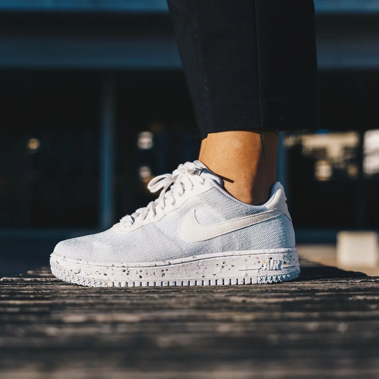 Alternative view of Giày Nike Air Force 1 Crater Flyknit 'White Wolf Grey' DC4831-100
