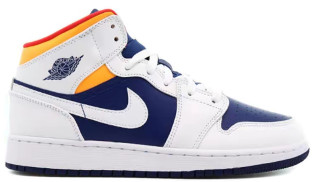 Giày Nike Air Jordan 1 Mid GS 'White Deep Royal Blue' 554725-131