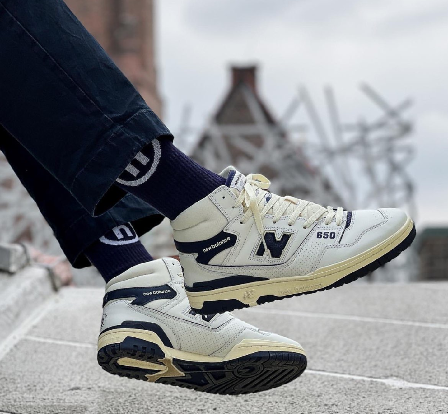 Giay New Balance 650R 'Aime Leon Dore White Navy' BB650RD1
