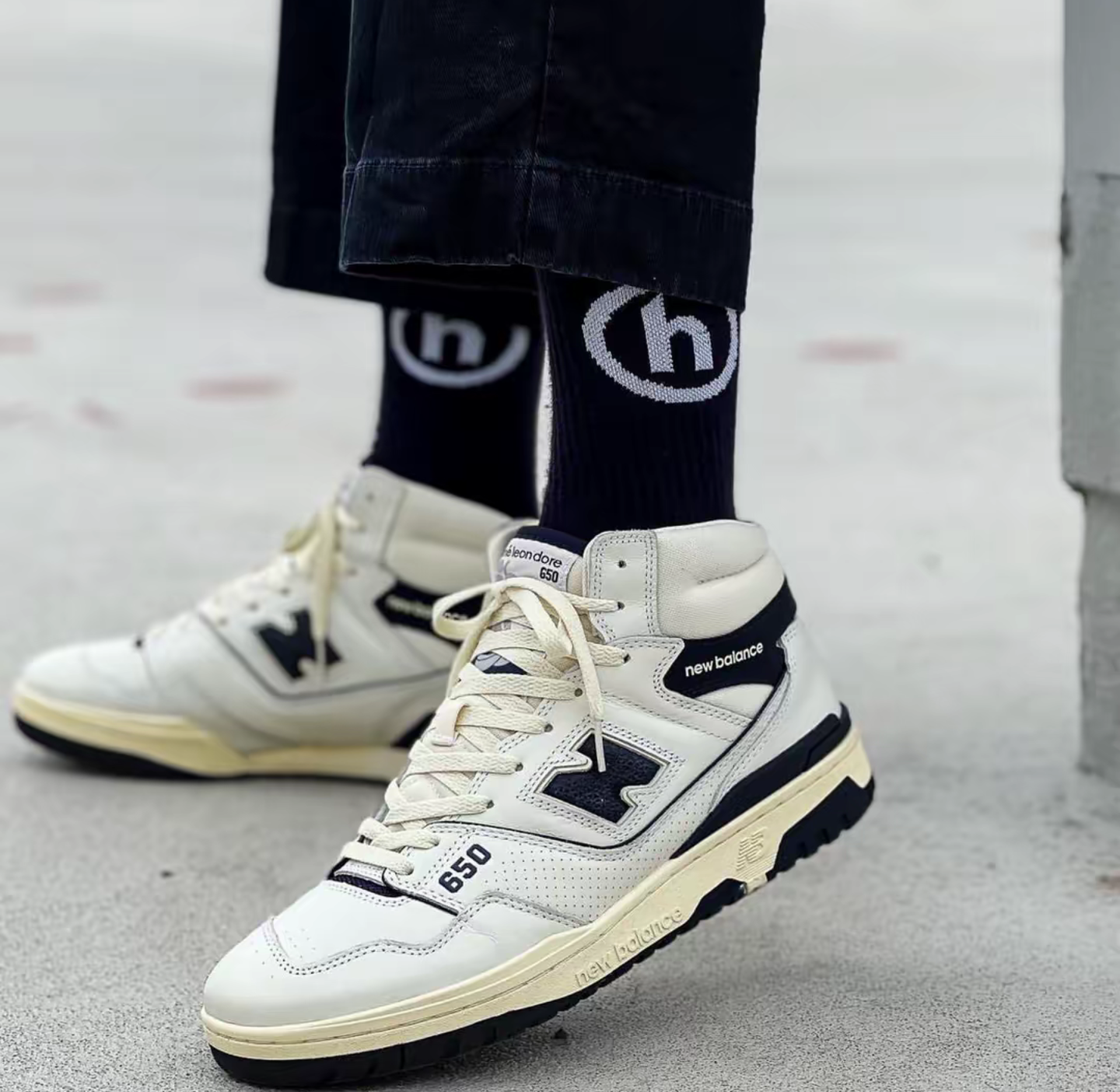 Giay New Balance 650R 'Aime Leon Dore White Navy' BB650RD1