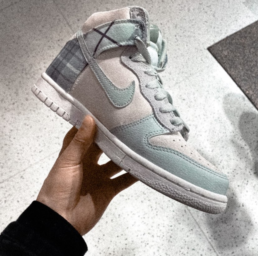 Giay Nike Dunk High SE GS 'Mint Plaid' DV1724-100