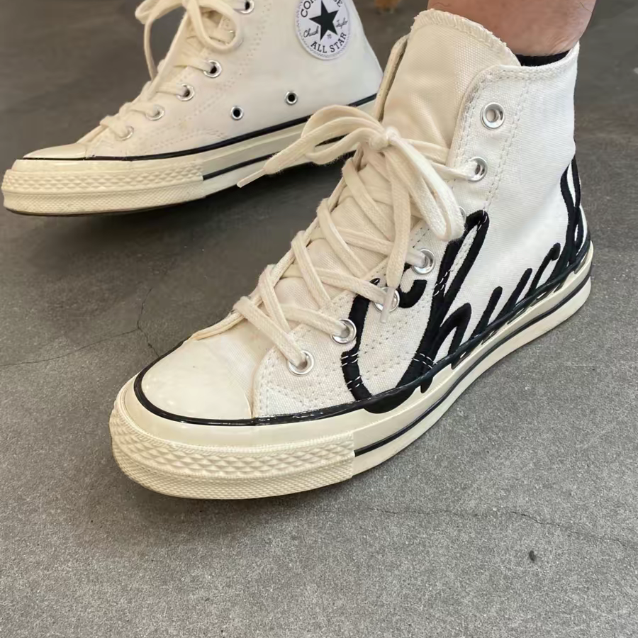 Giày Converse Chuck 70 High 'Scripted Signature Print White Egret' 167696C - Ảnh 2