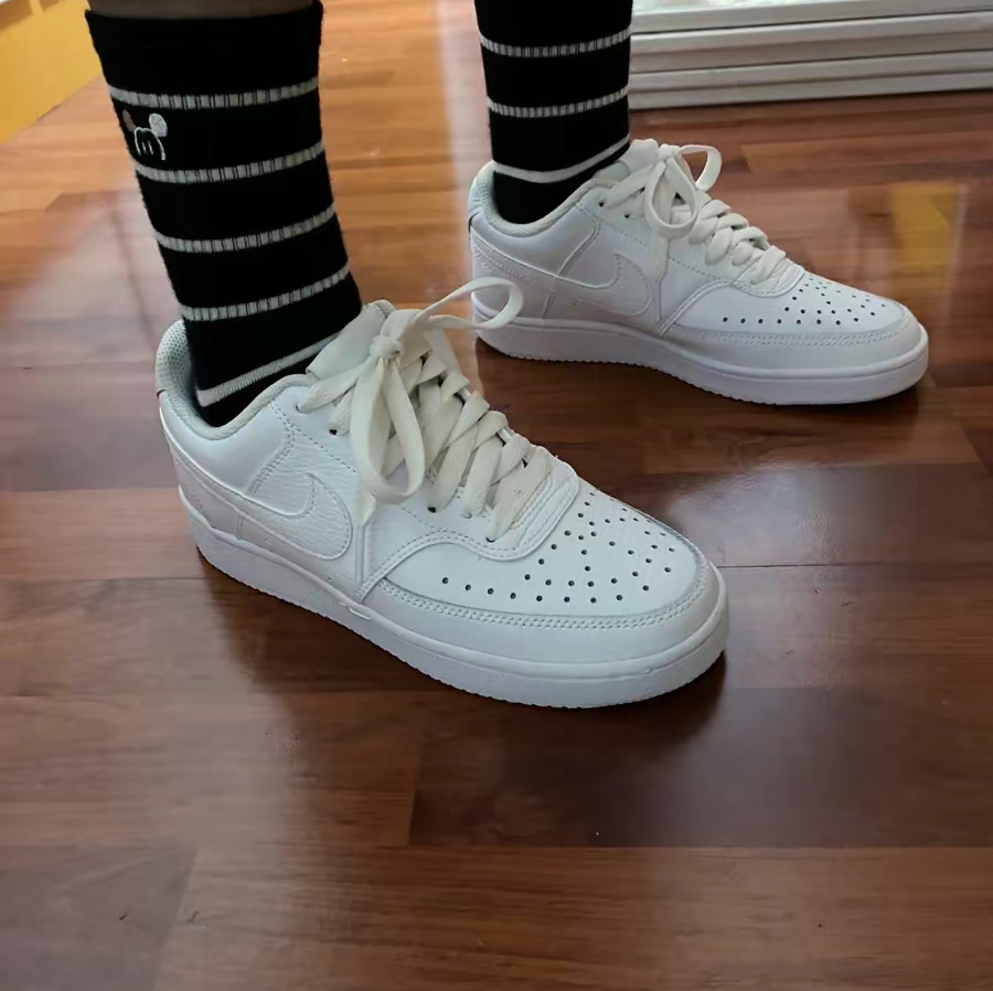 Giày Nike Wmns Court Vision Low 'Triple White' CD5434-100 - Ảnh 6