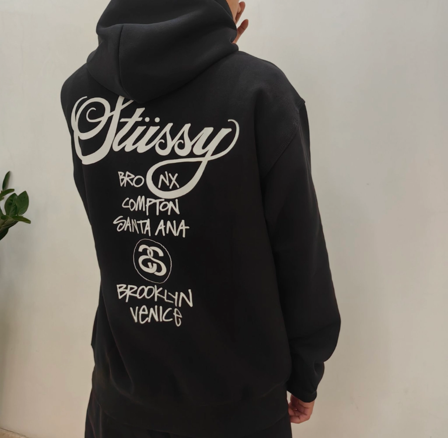 Alternative view of Áo Stussy World Tour Hoodie Black