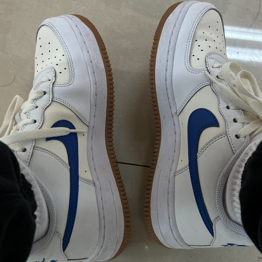 Giay Nike Air Force 1 Big Kids' Shoes 'White Blue' DX5805-179