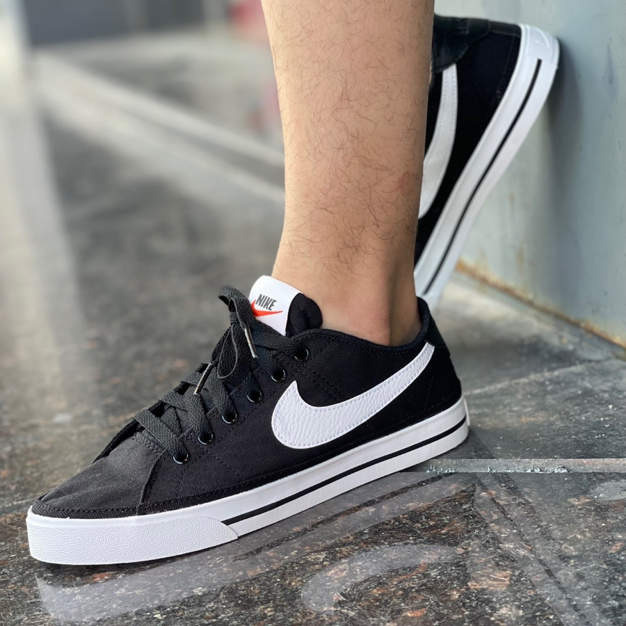 Giày Nike Wmns Court Legacy Canvas 'Black White' CZ0294-001 - Ảnh 4