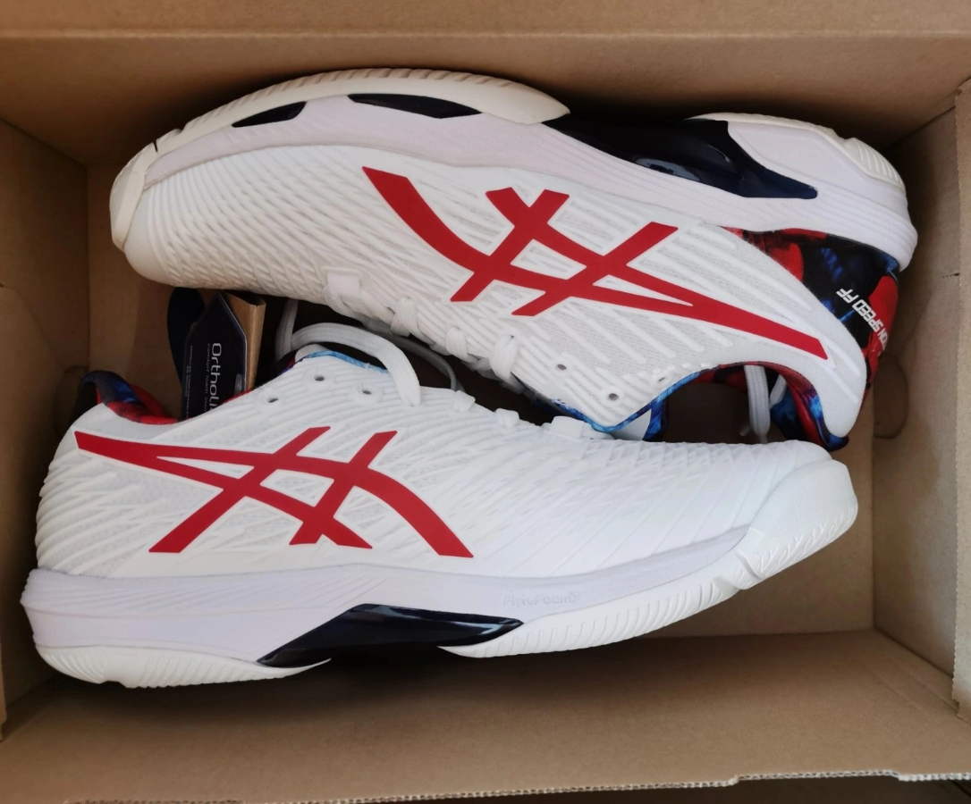 Giày Tennis Asics Wmns Solution Speed FF 2 LE 'White Classic Red' 1041A286-110 - Ảnh 5