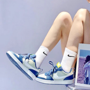 Alternative view of Giày Nike Court Borough Low 2 'Grey Fog Mystic Navy' BQ5448-016