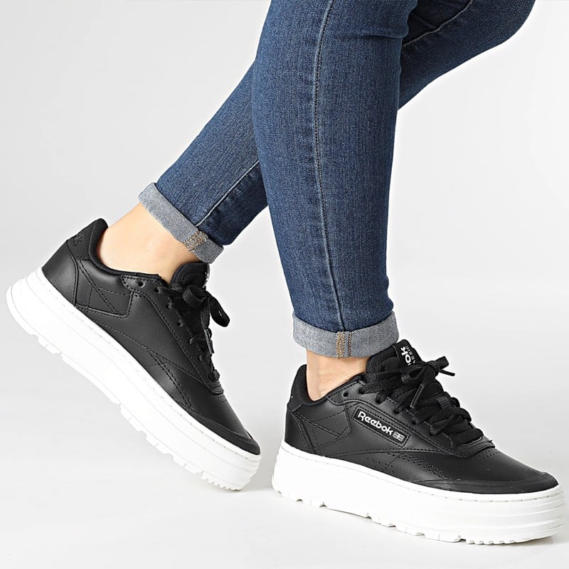 Giày Reebok Club C Double Geo 'Black Chalk' H69142 - Ảnh 3