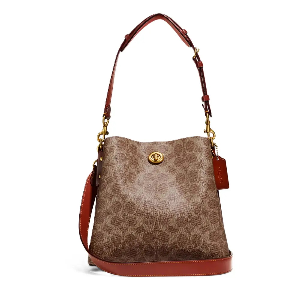 Túi Coach Willow 21 Bucket Bag Canvas Beige Brown C3890 B4NQ4