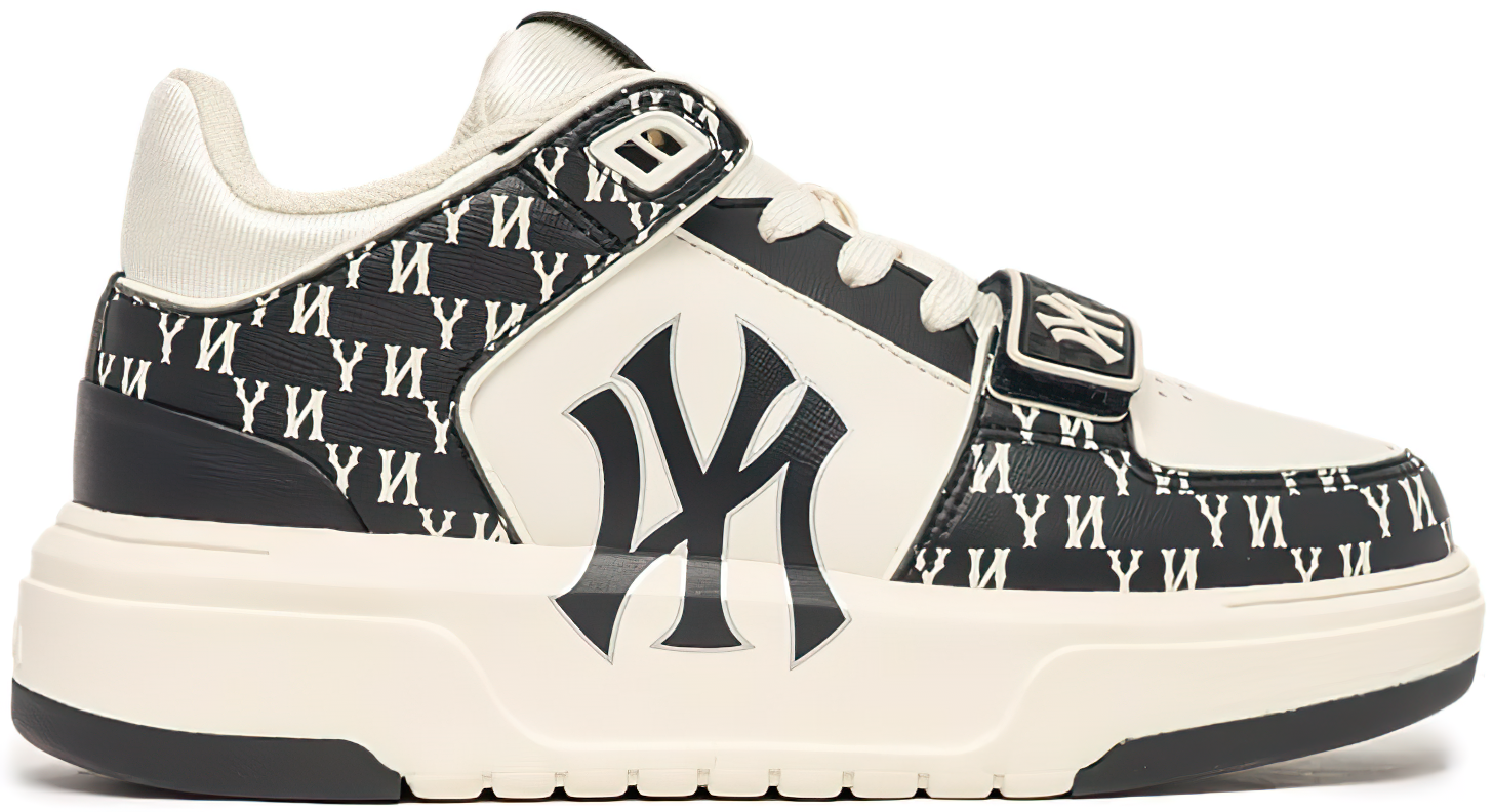 Giay MLB Chunky Liner Mid Monogram NY 'Black' 3ASXLM13N-50BKS