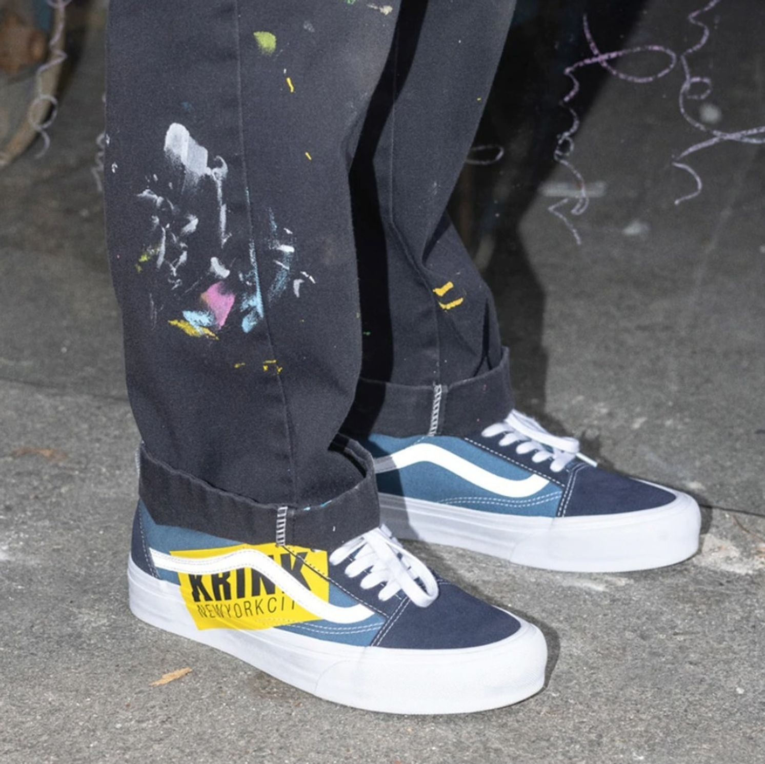 Giay Vans Vault x Krink Old Skool LX 'Blue' VN0A4BVF173