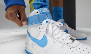 Giay Nike Air Force 1 High OG QS University 'White Blue' DX3805-100